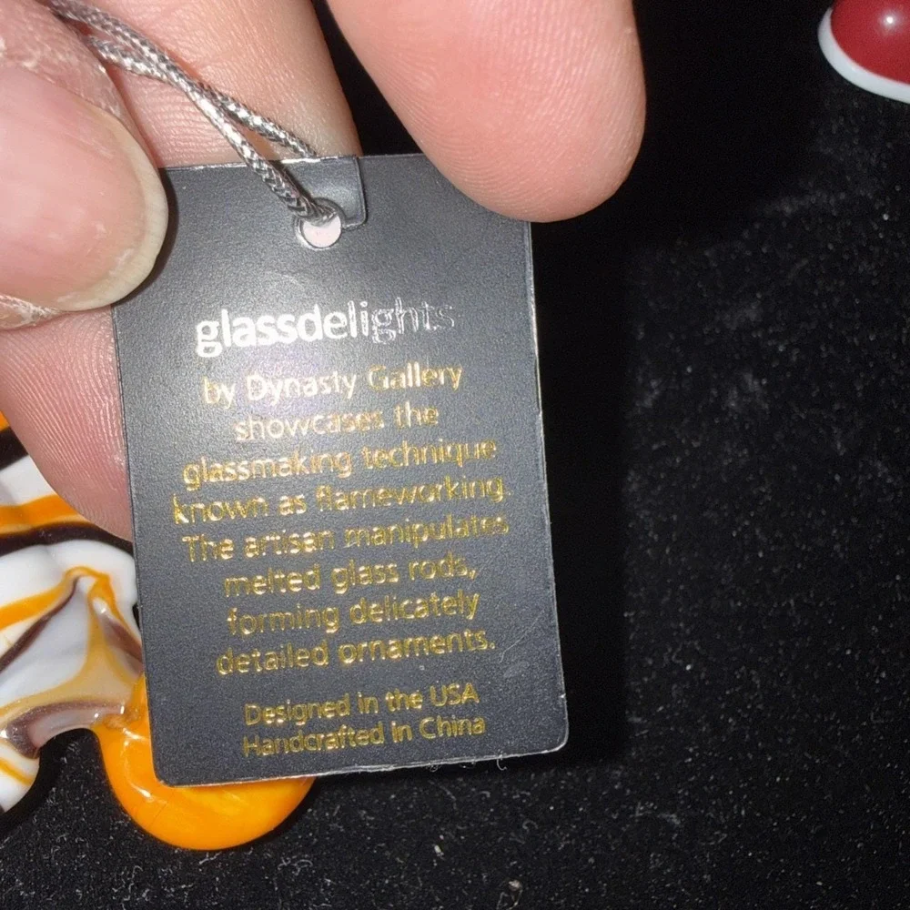 Dynasty Gallery Glassdelights Orange Black Sea Life Glass Christmas Ornament4538